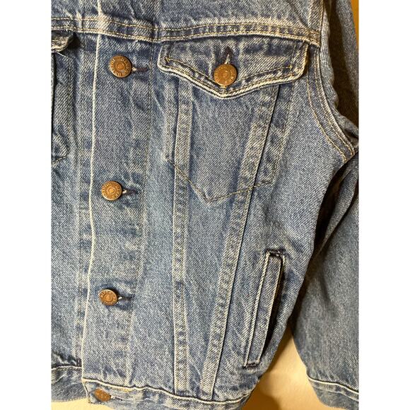 Vintage Kids Sears Bristol Blues Trucker Jean Jacket w/ Lightening Bolt 10-12/M - Picture 6 of 10